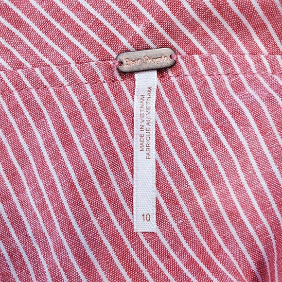 Free People Red One Shoulder Crop Top M - Picture 6 of 7